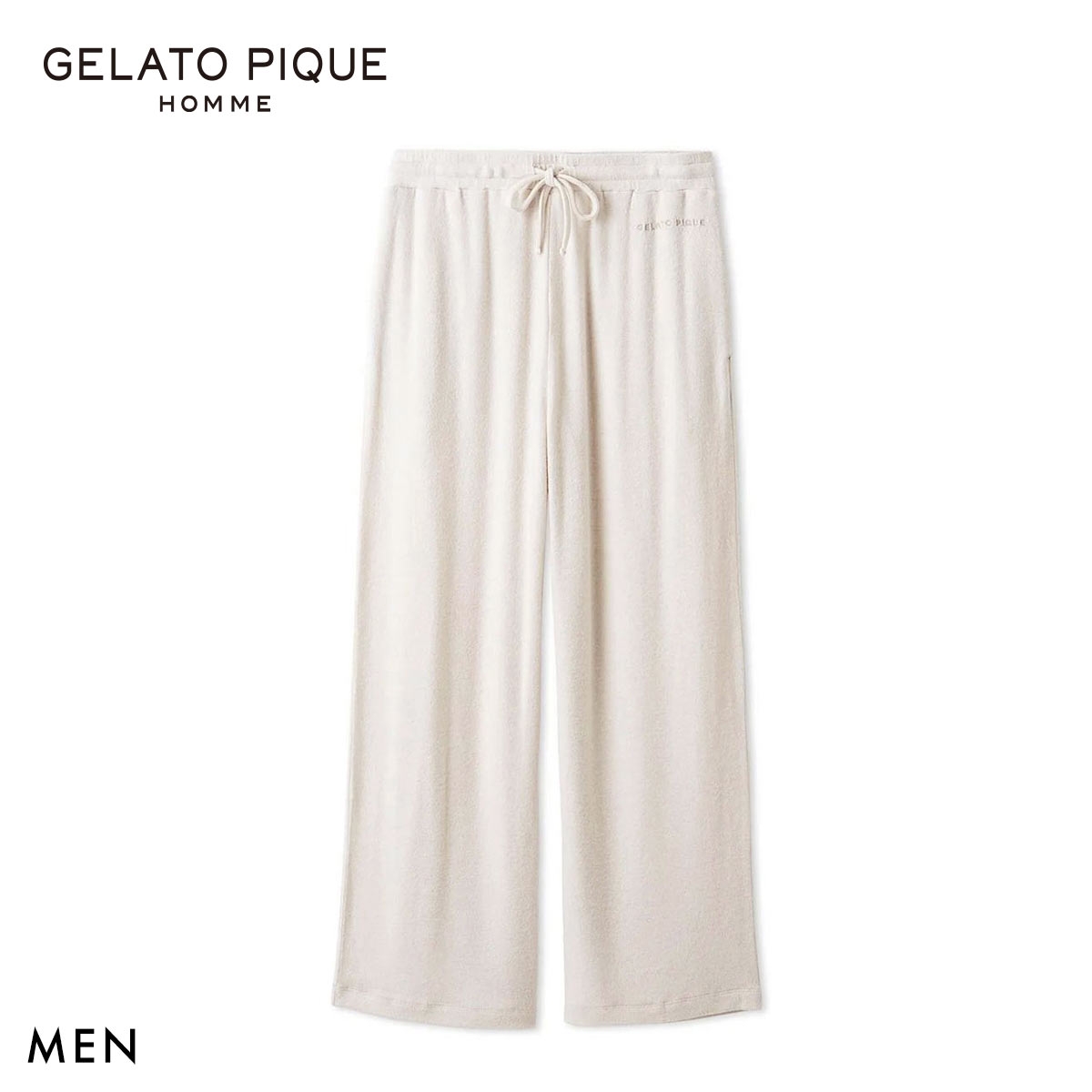ジェラートピケ オム メンズ スノーロングパンツ ジェラピケ パジャマ ルームウェア gelato pique HOMME(OM-オートミール-M)