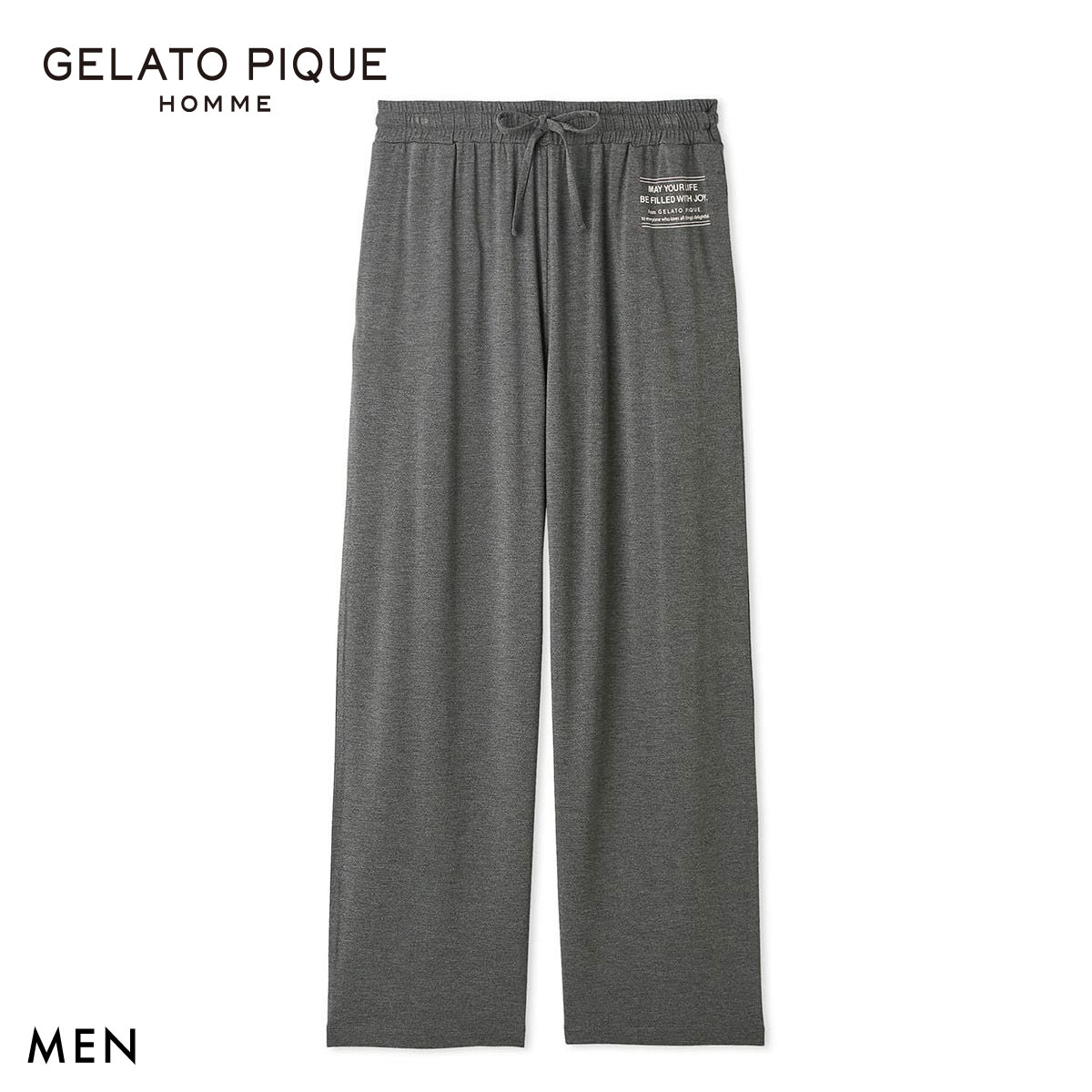 ジェラートピケ オム メンズ レーヨンロゴロングパンツ ジェラピケ パジャマ ルームウェア gelato pique HOMME