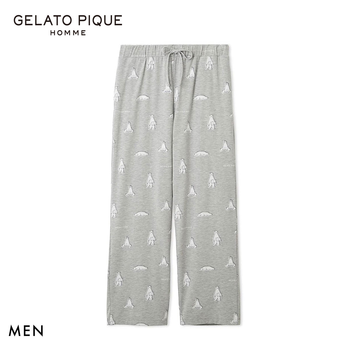 ジェラートピケ オム メンズ IFMC. 総柄ロングパンツ ジェラピケ パジャマ ルームウェア gelato pique HOMME(A-M)