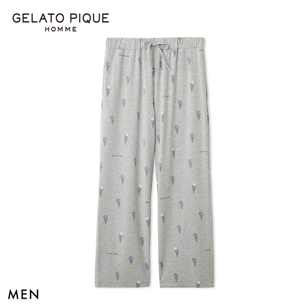 ジェラートピケ オム メンズ IFMC. 総柄ロングパンツ ジェラピケ パジャマ ルームウェア gelato pique HOMME