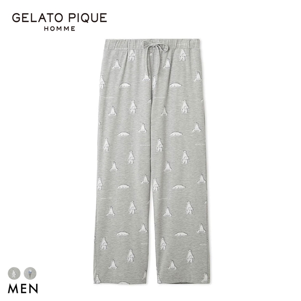 ジェラートピケ オム メンズ IFMC. 総柄ロングパンツ ジェラピケ パジャマ ルームウェア gelato pique HOMME