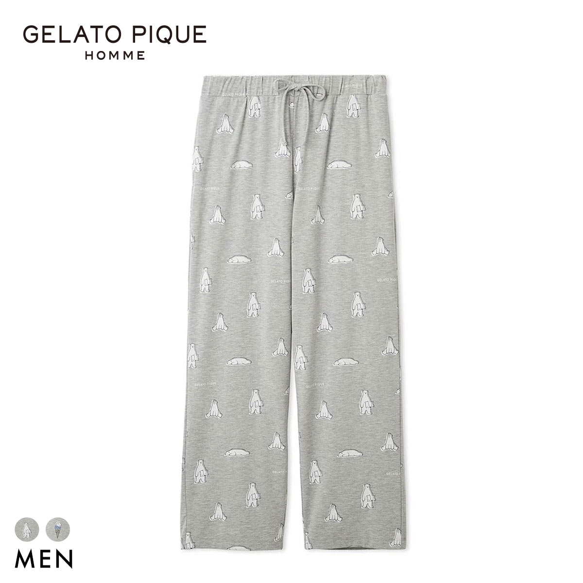 ジェラートピケ オム メンズ IFMC. 総柄ロングパンツ ジェラピケ パジャマ ルームウェア gelato pique HOMME