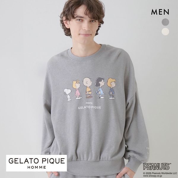 25%OFF ジェラートピケ オム メンズ ピーナッツ 裏毛プルオーバー ジェラピケ パジャマ ルームウェア PEANUTS gelato pique HOMME 25%OFF ジェラートピケ オム メンズ ピーナッツ 裏毛プルオーバー ジェラピケ パジャマ ルームウェア PEANUTS gelato pique HOMME