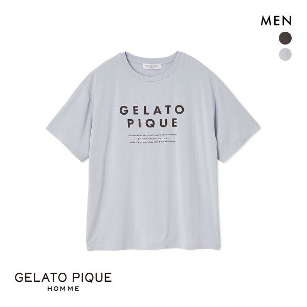 ジェラートピケ オム メンズ 接触冷感 COOLレーヨンロゴTシャツ ジェラピケ パジャマ ルームウェア gelato pique HOMME