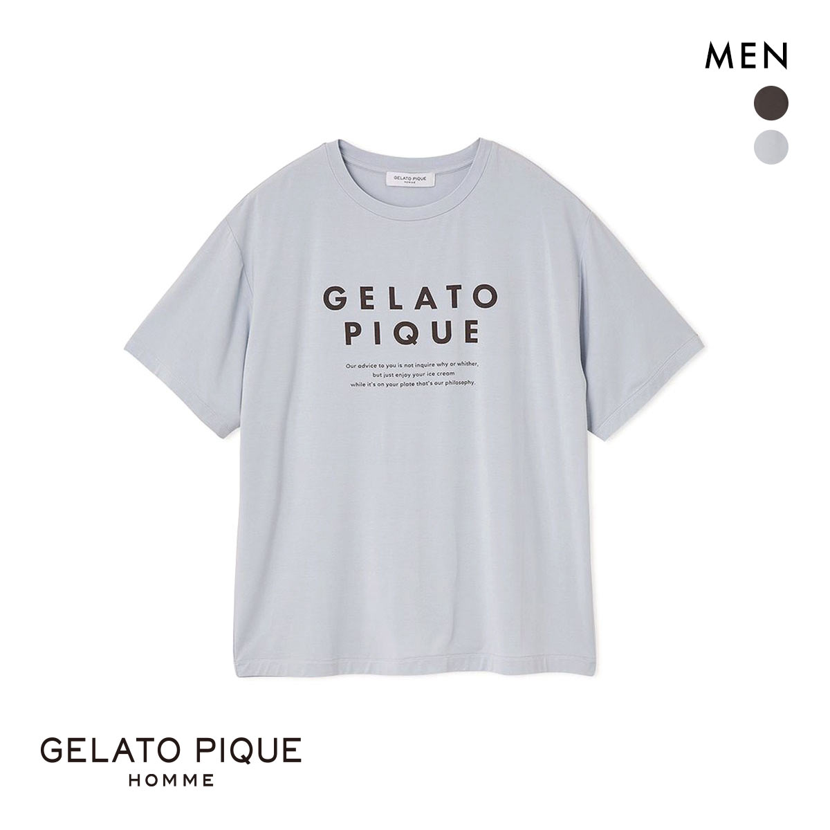 ジェラートピケ オム メンズ 接触冷感 COOLレーヨンロゴTシャツ