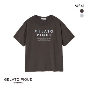 ジェラートピケ オム メンズ 接触冷感 COOLレーヨンロゴTシャツ ジェラピケ パジャマ ルームウェア gelato pique HOMME