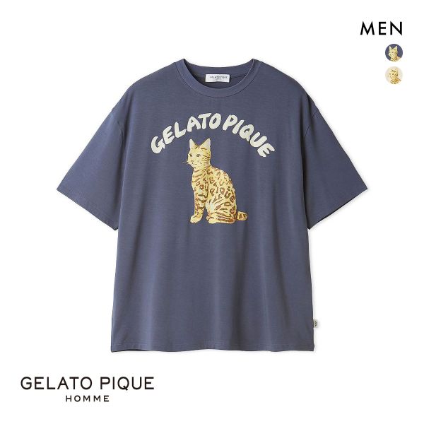 ジェラートピケ オム メンズ キャットワンポイントTシャツ ジェラピケ パジャマ ルームウェア gelato pique HOMME ジェラートピケ オム メンズ キャットワンポイントTシャツ ジェラピケ パジャマ ルームウェア gelato pique HOMME