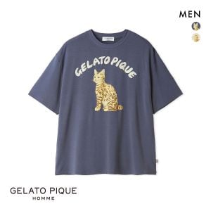 ジェラートピケ オム メンズ キャットワンポイントTシャツ ジェラピケ パジャマ ルームウェア gelato pique HOMME