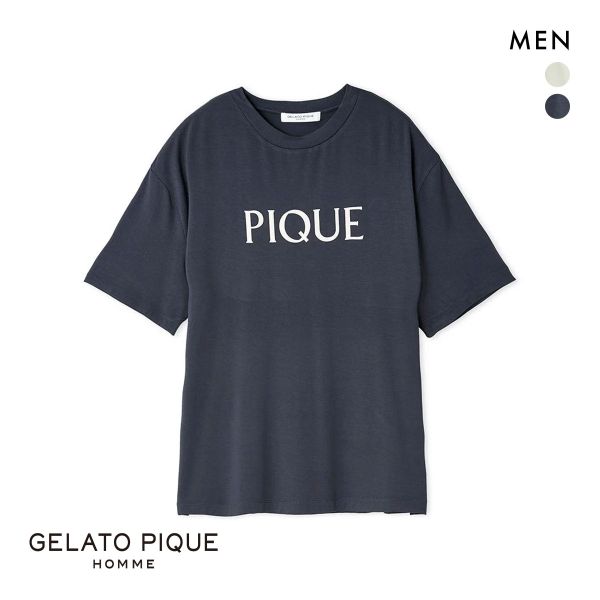 ジェラートピケ オム メンズ 接触冷感 カラーレーヨンロゴTシャツ ジェラピケ パジャマ ルームウェア gelato pique HOMME
