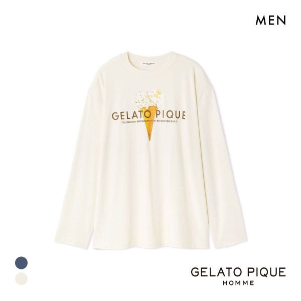 ジェラートピケ オム メンズ レーヨンダブルジェラートロゴロンT ジェラピケ パジャマ ルームウェア gelato pique HOMME