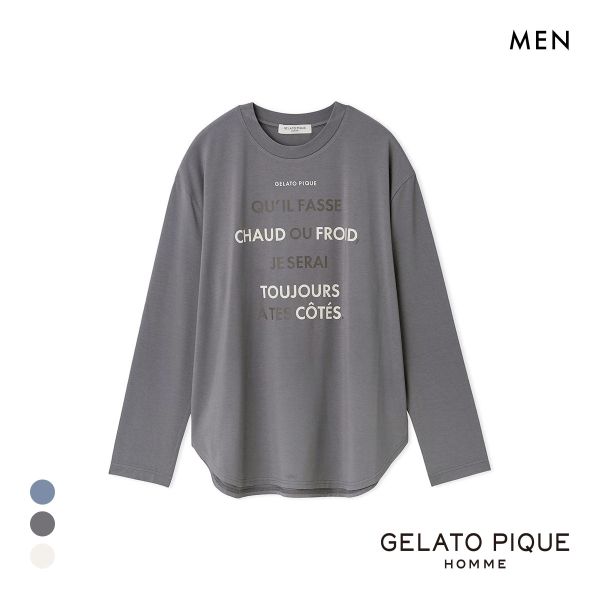 ジェラートピケ オム メンズ カラーワンポイントシャツテールロンT ジェラピケ パジャマ ルームウェア gelato pique HOMME