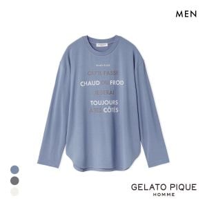ジェラートピケ オム メンズ カラーワンポイントシャツテールロンT ジェラピケ パジャマ ルームウェア gelato pique HOMME