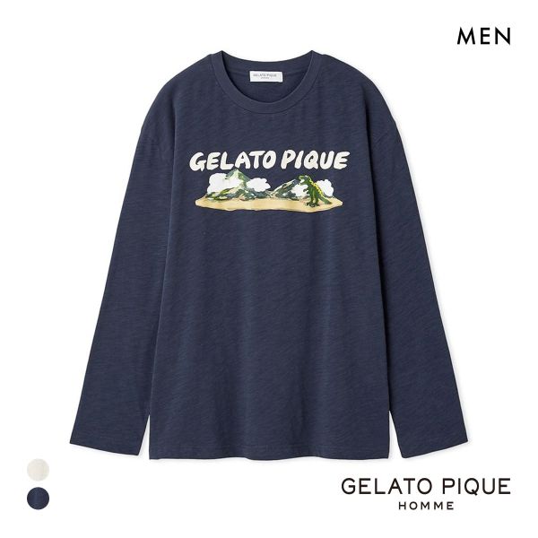 ジェラートピケ オム メンズ スラブダイナソーロンT ジェラピケ パジャマ ルームウェア gelato pique HOMME