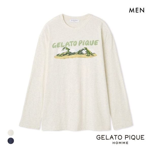 ジェラートピケ オム メンズ スラブダイナソーロンT ジェラピケ パジャマ ルームウェア gelato pique HOMME