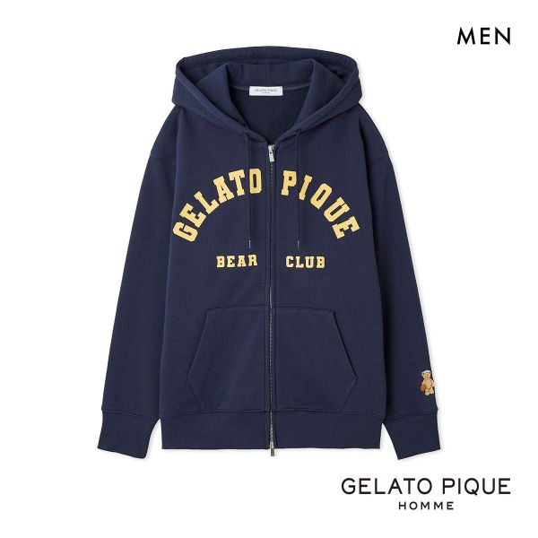 ジェラートピケ オム メンズ スポーティベア裏毛パーカ ジェラピケ パジャマ ルームウェア gelato pique HOMME ジェラートピケ オム メンズ スポーティベア裏毛パーカ ジェラピケ パジャマ ルームウェア gelato pique HOMME