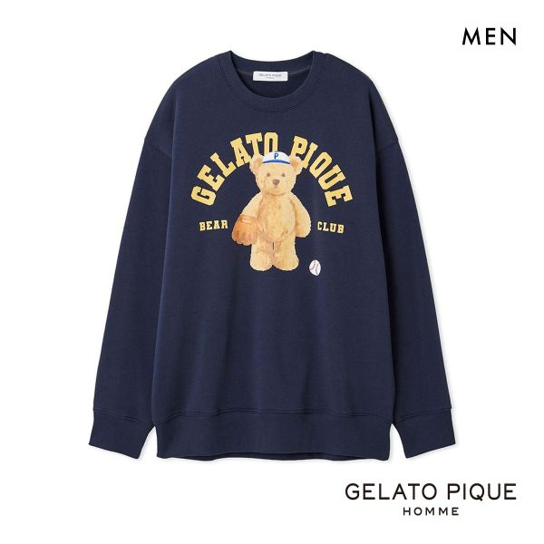 ジェラートピケ オム メンズ スポーティベア裏毛プルオーバー ジェラピケ パジャマ ルームウェア gelato pique HOMME