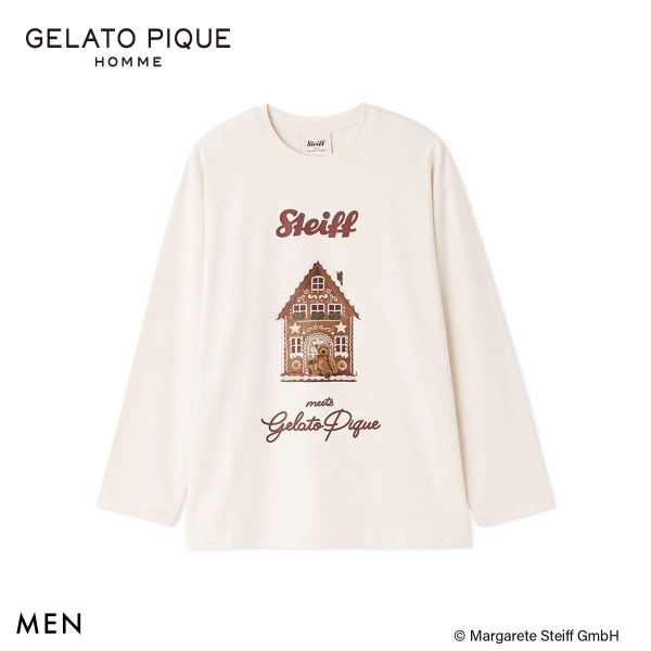 ジェラートピケ オム メンズ シュタイフ ワンポイントロンT ジェラピケ gelato pique HOMME steiff