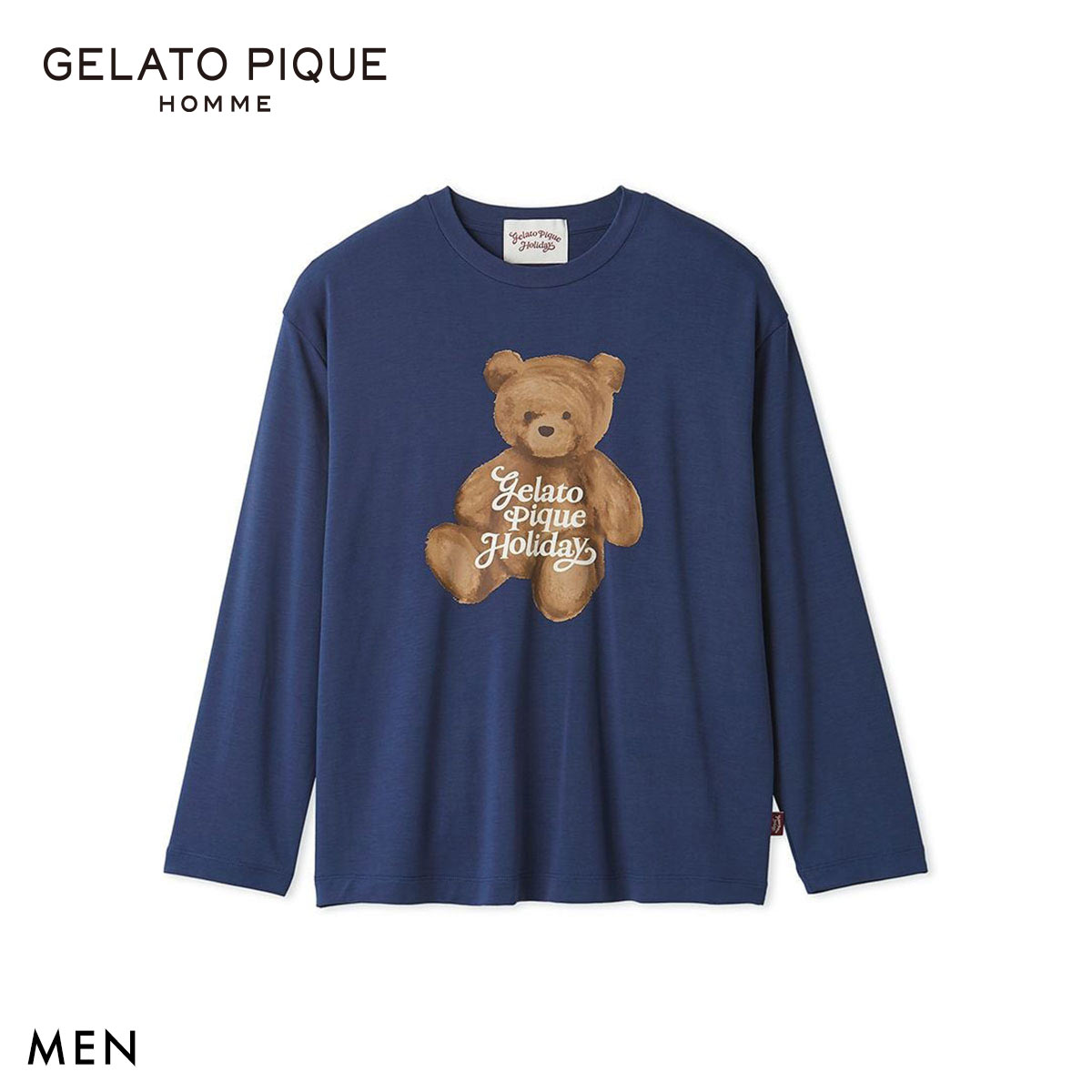 ジェラートピケ オム メンズ HOLIDAY ベアワンポイントロングTシャツ ジェラピケ パジャマ ルームウェア gelato pique HOMME