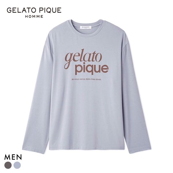 ジェラートピケ オム メンズ ロゴワンポイントプリントロンT ジェラピケ パジャマ ルームウェア gelato pique HOMME