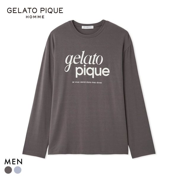 ジェラートピケ オム メンズ ロゴワンポイントプリントロンT ジェラピケ パジャマ ルームウェア gelato pique HOMME