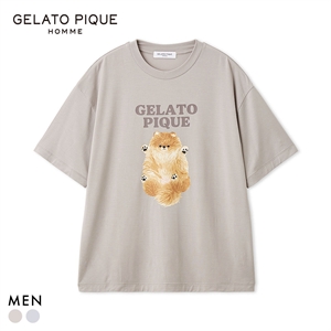 ジェラートピケ オム メンズ ドッグワンポイントTシャツ ジェラピケ パジャマ GELATO PIQUE HOMME