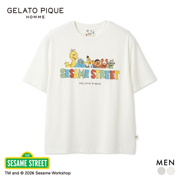 ジェラートピケ オム メンズ SESAME STREET ワンポイントTシャツ セサミストリート ジェラピケ パジャマ GELATO PIQUE HOMME