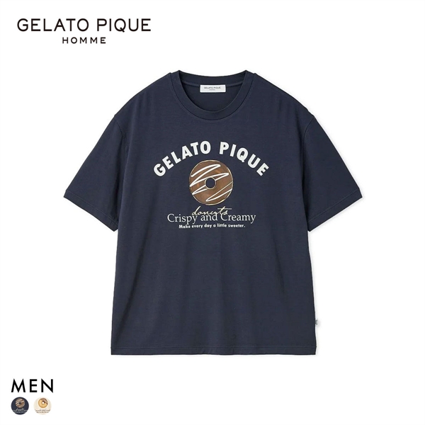 ジェラートピケ オム メンズ ドーナツワンポイントプリントTシャツ ジェラピケ パジャマ GELATO PIQUE HOMME