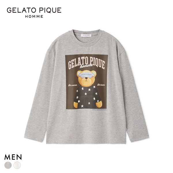 ジェラートピケ オム メンズ グッドモーニングベアレーヨンロンT ジェラピケ パジャマ ルームウェア gelato pique HOMME