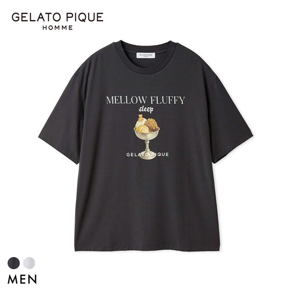 ジェラートピケ オム メンズ 接触冷感 COOLレーヨンデザートロゴTシャツ ジェラピケ パジャマ ルームウェア GELATO PIQUE HOMME