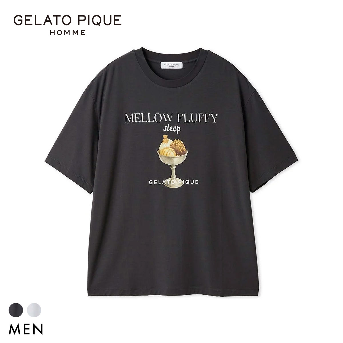 ジェラートピケ オム メンズ 接触冷感 COOLレーヨンデザートロゴTシャツ ジェラピケ パジャマ ルームウェア GELATO PIQUE HOMME