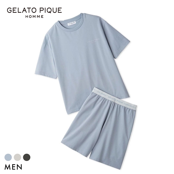 ジェラートピケ オム メンズ 接触冷感 GIZAコットンジャージーセットアップ 上下セット ジェラピケ ルームウェア GELATO PIQUE HOMME
