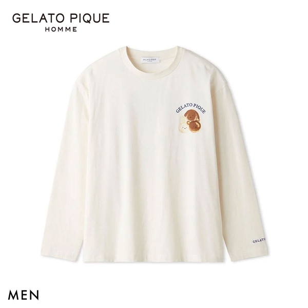 ジェラートピケ オム メンズ アニマルブレッドワンポイントロンT ジェラピケ パジャマ GELATO PIQUE HOMME