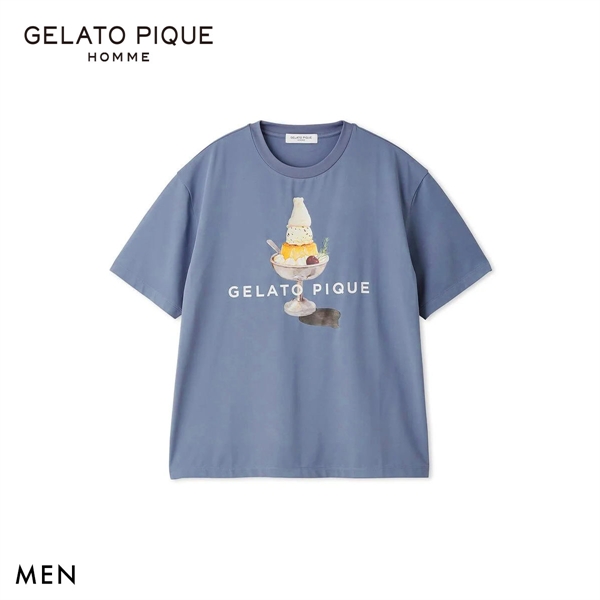 ジェラートピケ オム メンズ 接触冷感 抗菌防臭 シロクマプリンTシャツ ジェラピケ パジャマ GELATO PIQUE HOMME