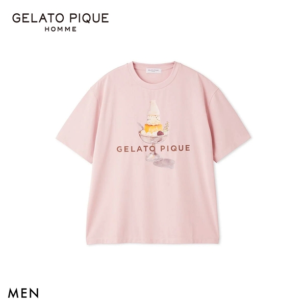 ジェラートピケ オム メンズ 接触冷感 抗菌防臭 シロクマプリンTシャツ ジェラピケ パジャマ GELATO PIQUE HOMME