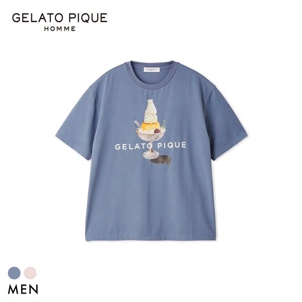ジェラートピケ オム メンズ 接触冷感 抗菌防臭 シロクマプリンTシャツ ジェラピケ パジャマ GELATO PIQUE HOMME