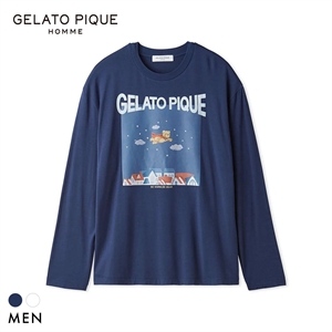 ジェラートピケ オム メンズ 抗菌防臭 レーヨンヒーローベアプリントロンT ジェラピケ ルームウェア GELATO PIQUE HOMME