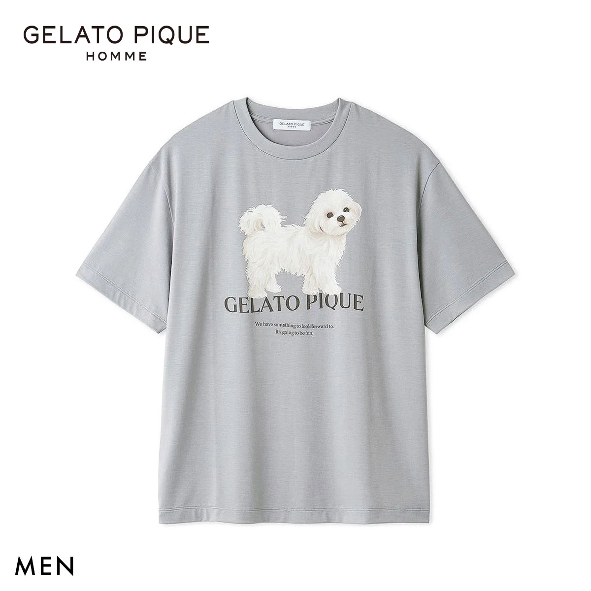 ジェラートピケ オム メンズ お散歩ドッグワンポイントTシャツ ジェラピケ パジャマ GELATO PIQUE HOMME