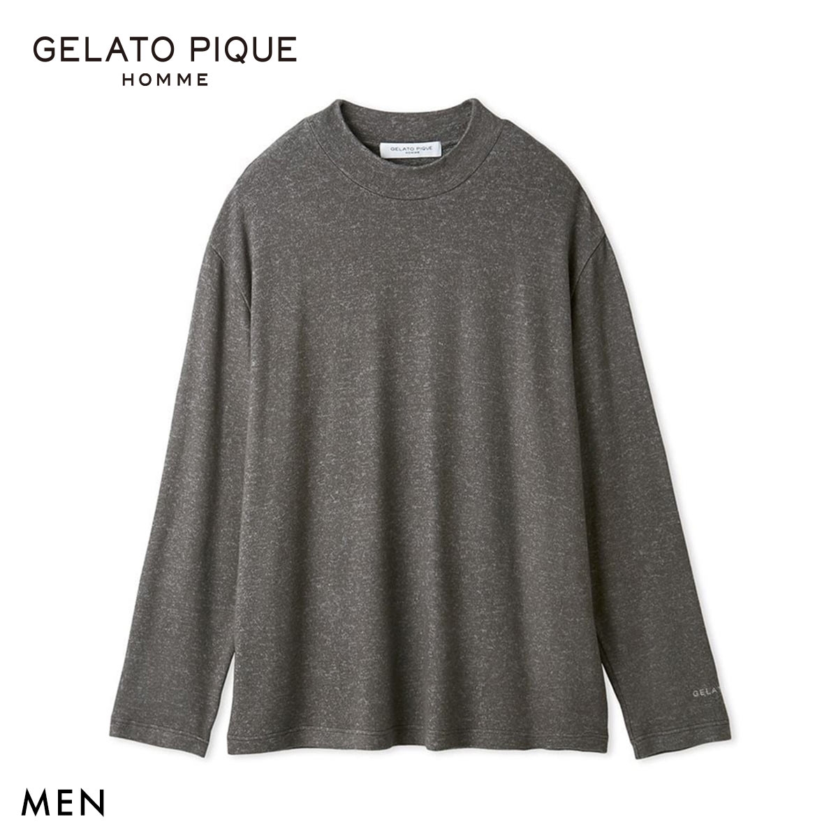 ジェラートピケ オム メンズ スノーモックネックロンT ジェラピケ パジャマ ルームウェア gelato pique HOMME(DGY-濃グレー-M)