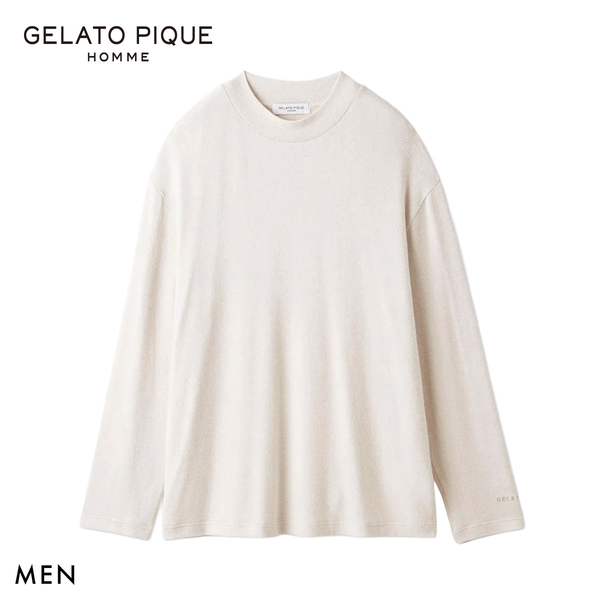 ジェラートピケ オム メンズ スノーモックネックロンT ジェラピケ パジャマ ルームウェア gelato pique HOMME(OM-オートミール-M)