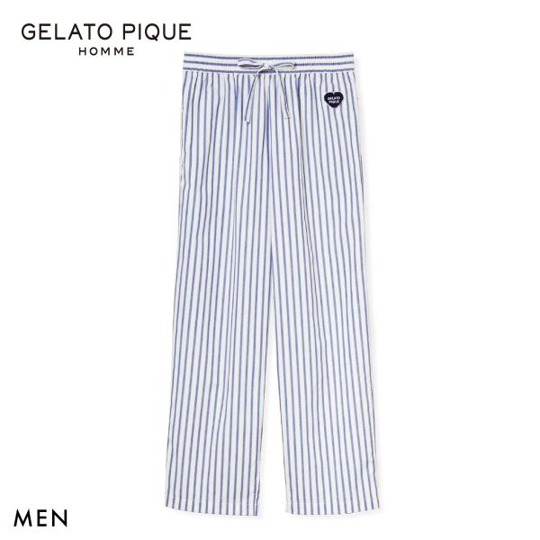ジェラートピケ オム メンズ ブロードストライプロングパンツ ジェラピケ パジャマ ルームウェア gelato pique HOMME