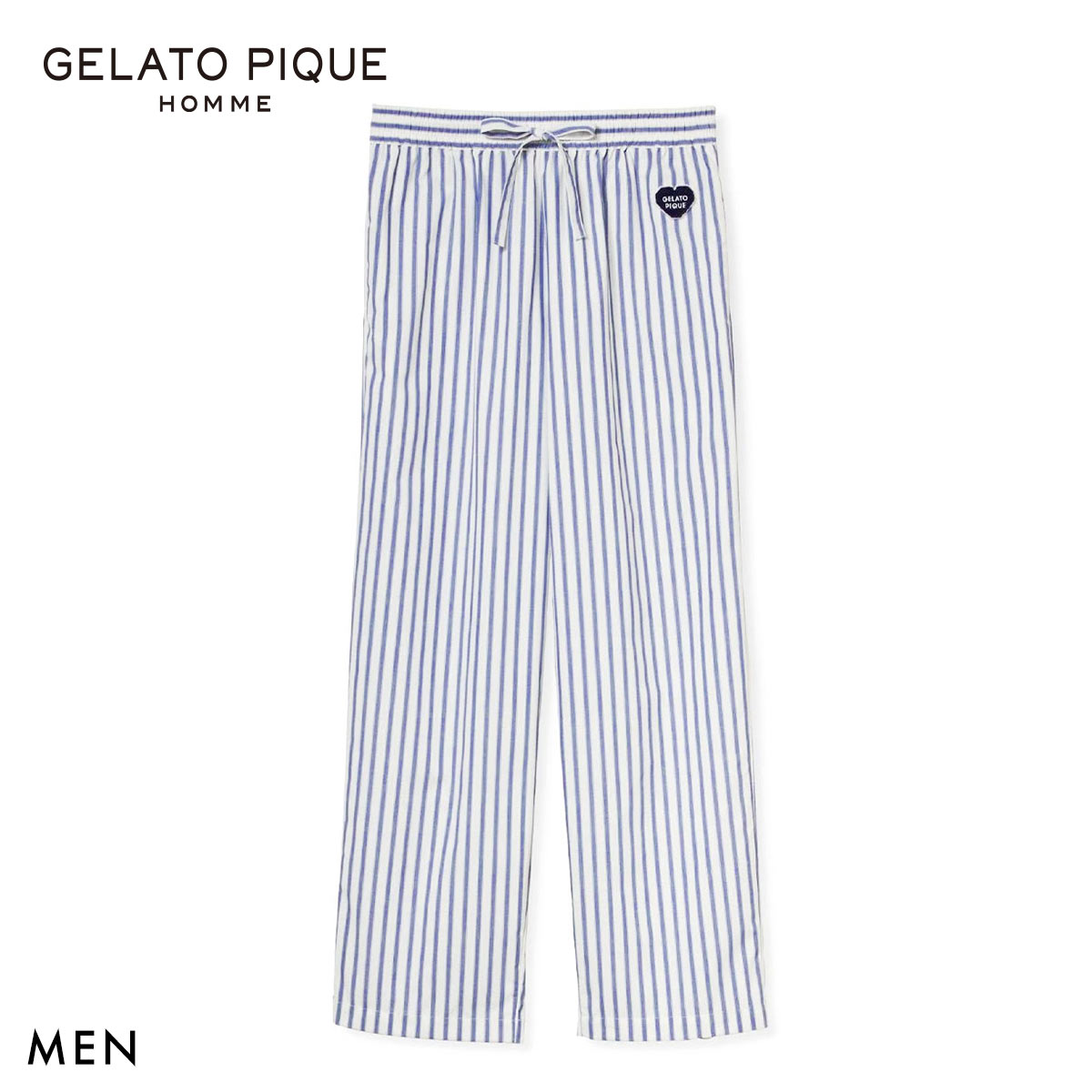 ジェラートピケ オム メンズ ブロードストライプロングパンツ ジェラピケ パジャマ ルームウェア gelato pique HOMME