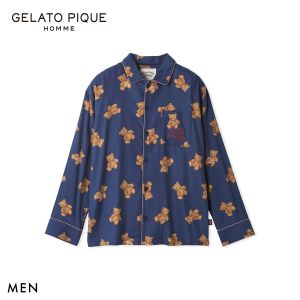 ジェラートピケ オム メンズ HOLIDAY ベア柄ネルシャツ ジェラピケ パジャマ ルームウェア gelato pique HOMME