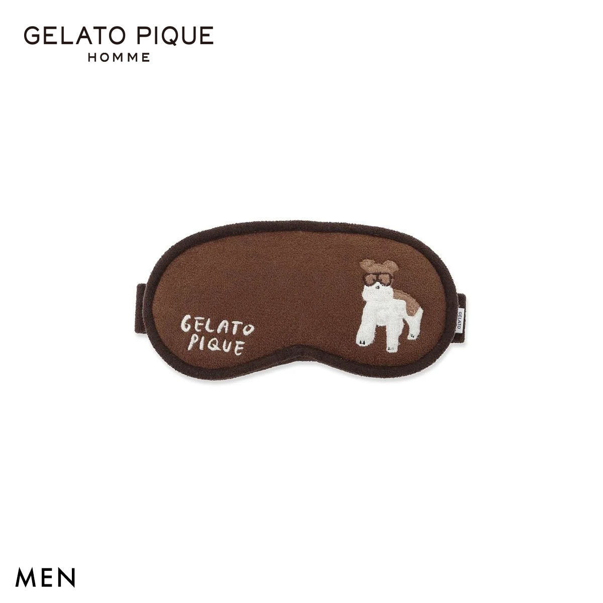 ジェラートピケ オム メンズ エアリーモコPLANEDOGアイマスク ジェラピケ パジャマ GELATO PIQUE HOMME(BR-ブラウン-Free)