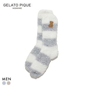 ジェラートピケ オム メンズ ベアさがらメランジ2ボーダーソックス ジェラピケ gelato pique HOMME