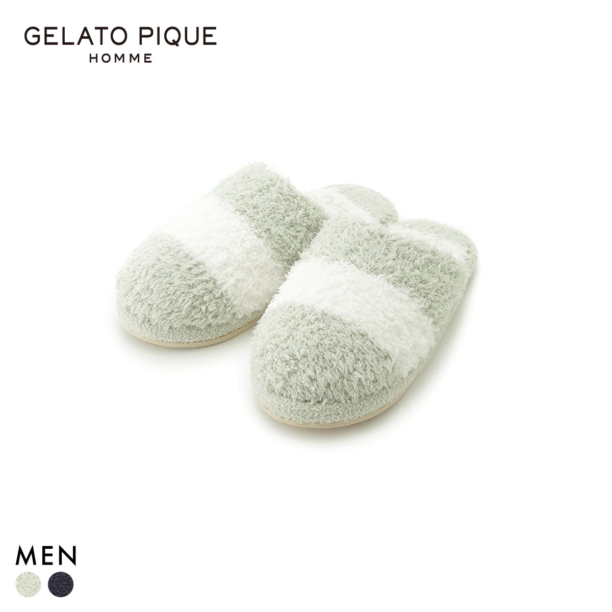 ジェラートピケ オム メンズ ジェラート2ボーダールームシューズ ジェラピケ gelato pique HOMME