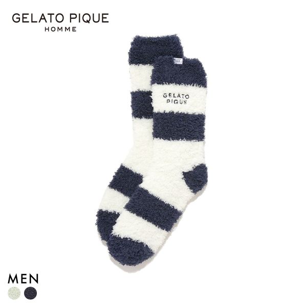 ジェラートピケ オム メンズ ジェラート2ボーダーソックス ジェラピケ gelato pique HOMME