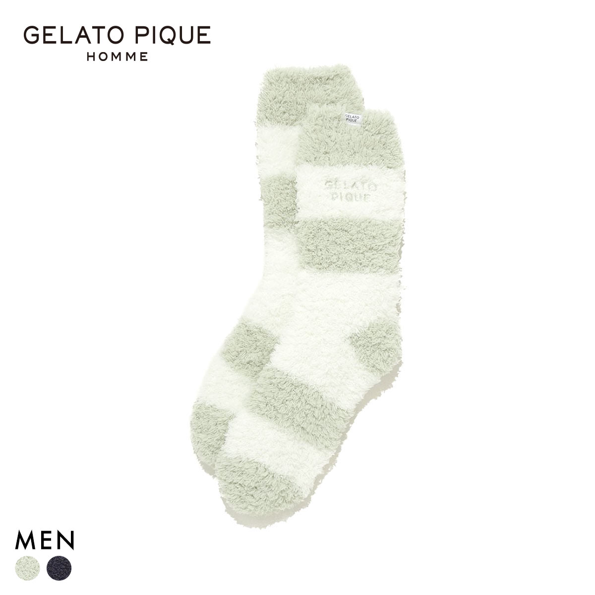 ジェラートピケ オム メンズ ジェラート2ボーダーソックス ジェラピケ gelato pique HOMME