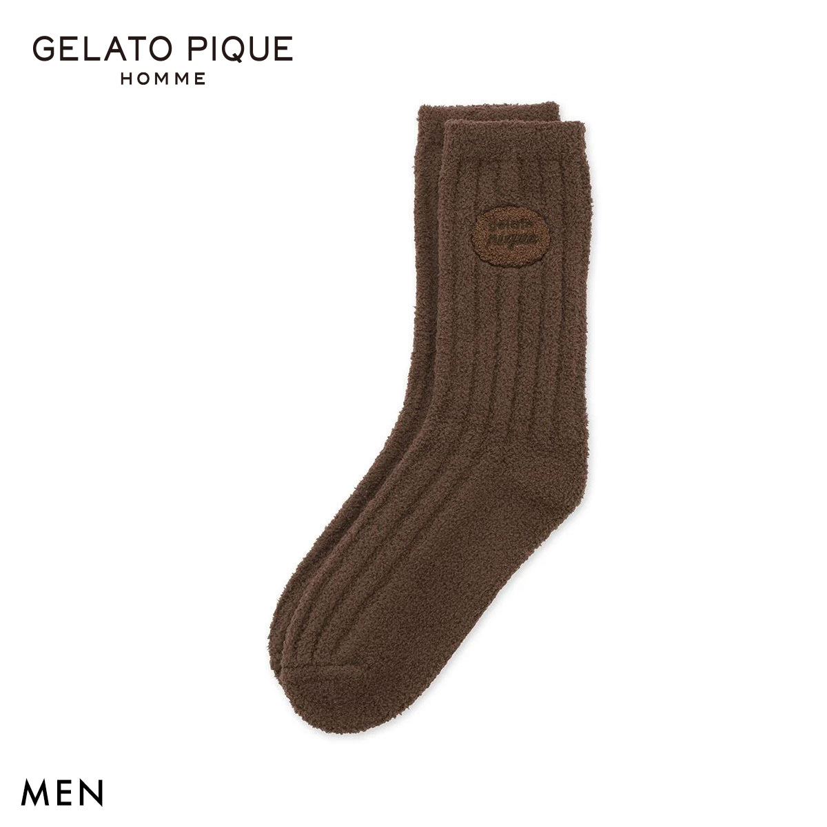 ジェラートピケ オム メンズ Valentine アランソックス ジェラピケ パジャマ GELATO PIQUE HOMME バレンタイン(BR-ブラウン-Free)