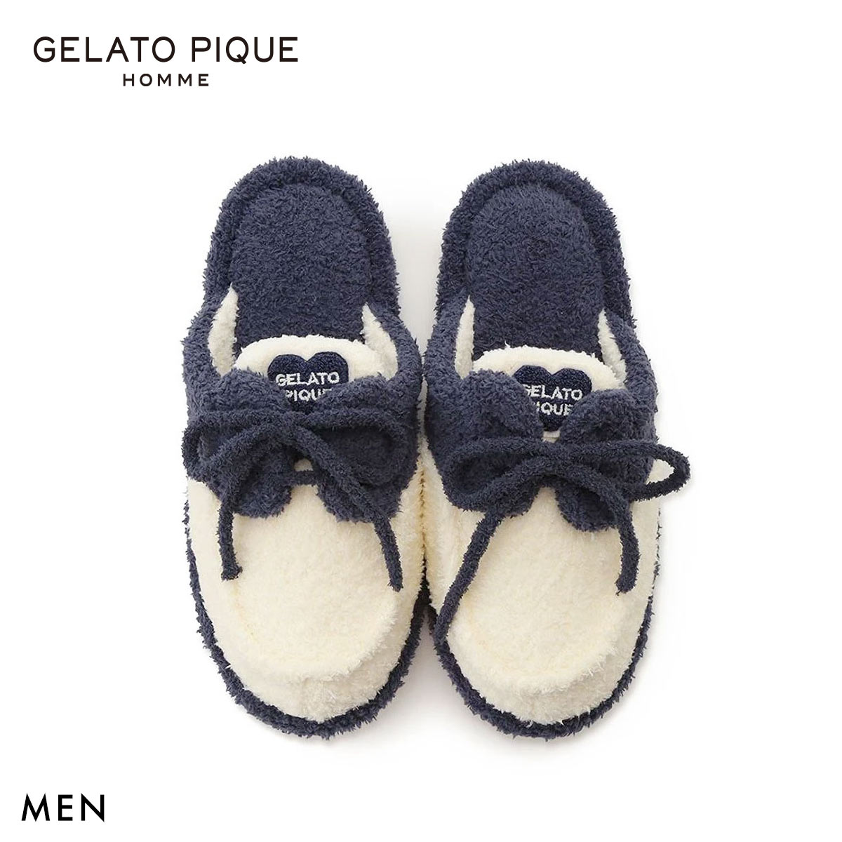 ジェラートピケ オム メンズ べビモコルームシューズ ジェラピケ ルームウェア gelato pique HOMME(CR-クリーム-Free)