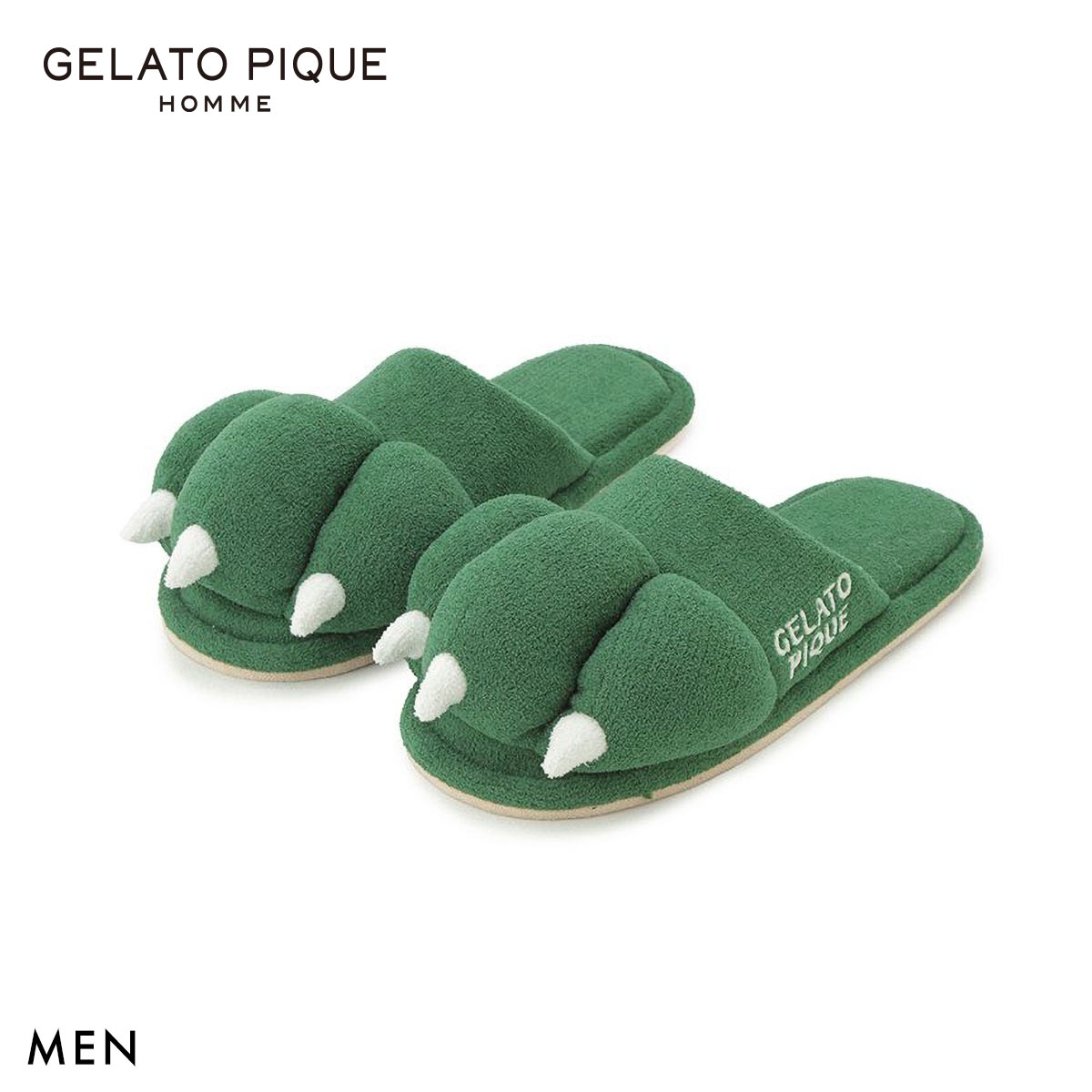 ジェラートピケ オム メンズ エアリーモコスリーピングダイナソーモチーフルームシューズ ジェラピケ gelato pique HOMME